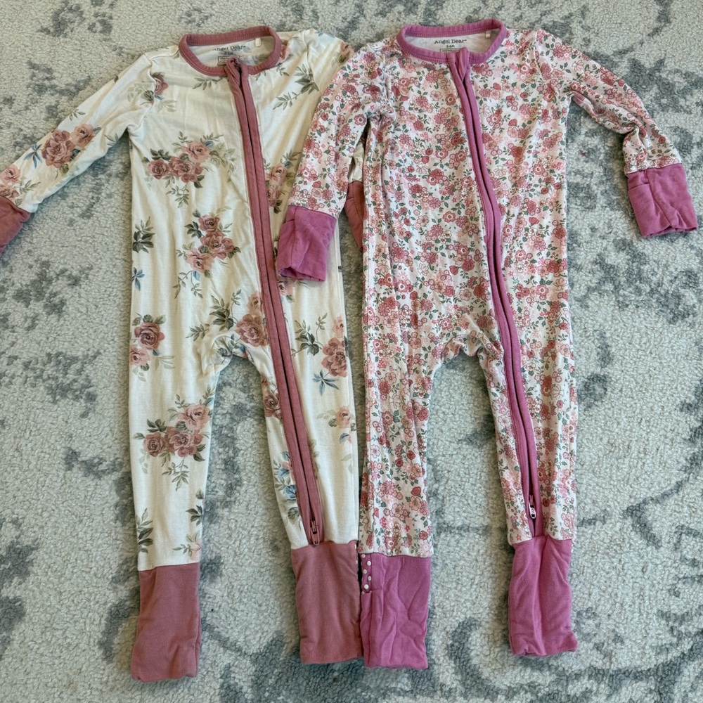 Angel Dear Floral Footies - size 3-6 month